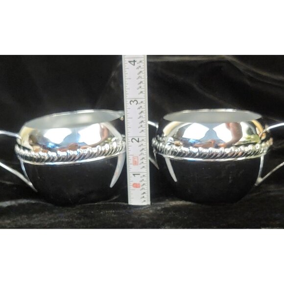 Vintage Irvinware Chrome Creamer and Sugar Bowl, set of 2 - Picture 13 of 15